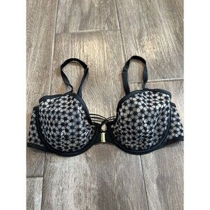 Victorias Secret Lace Unlined Lingerie Bra Black Size 34D